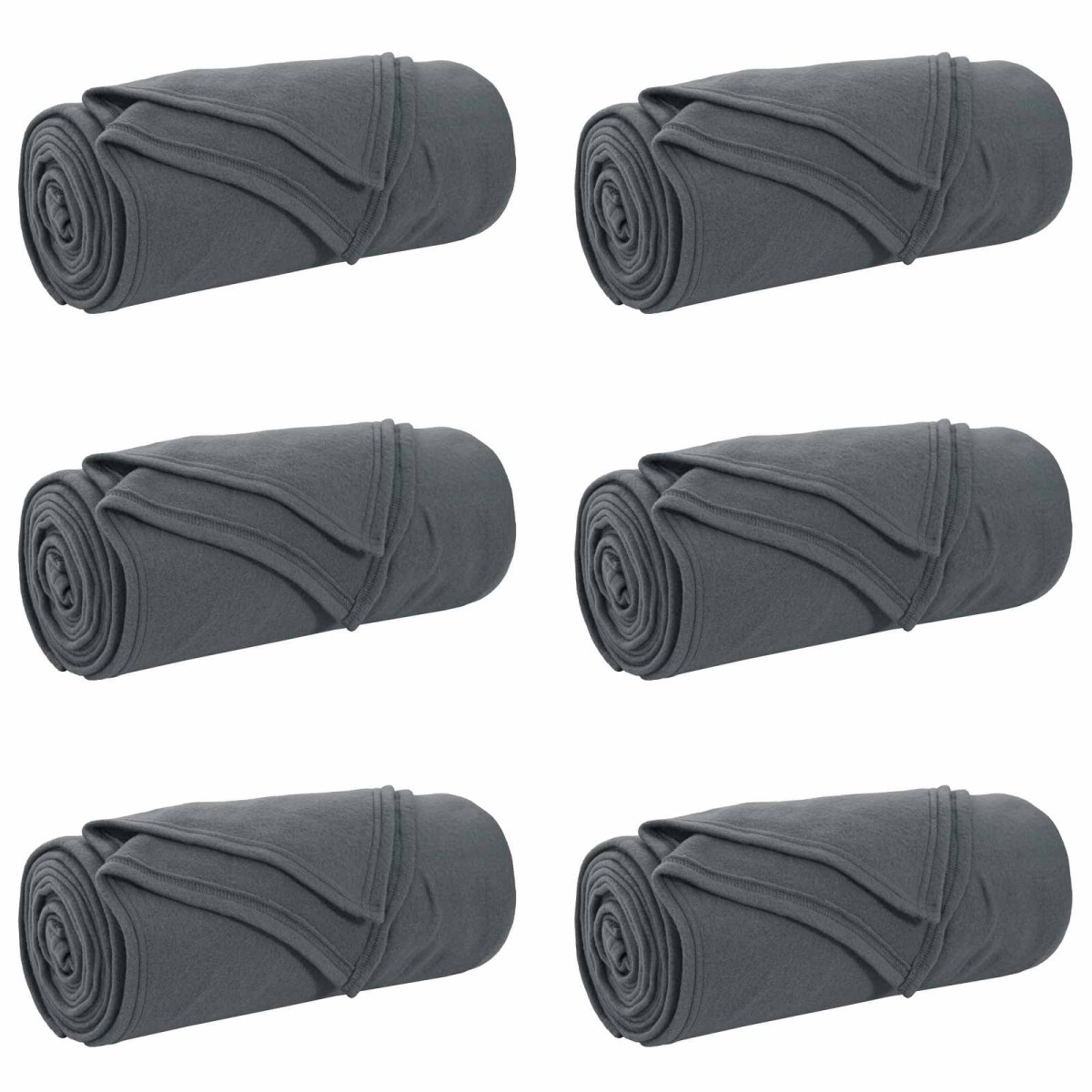 vidaXL Ριχτάρια 6 τμχ. Σκούρο Γκρι 200 x 150 cm 2.61 kg Μαλλί