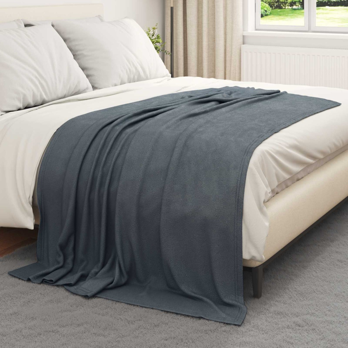 vidaXL Ριχτάρια 6 τμχ. Σκούρο Γκρι 200 x 150 cm 2.61 kg Μαλλί