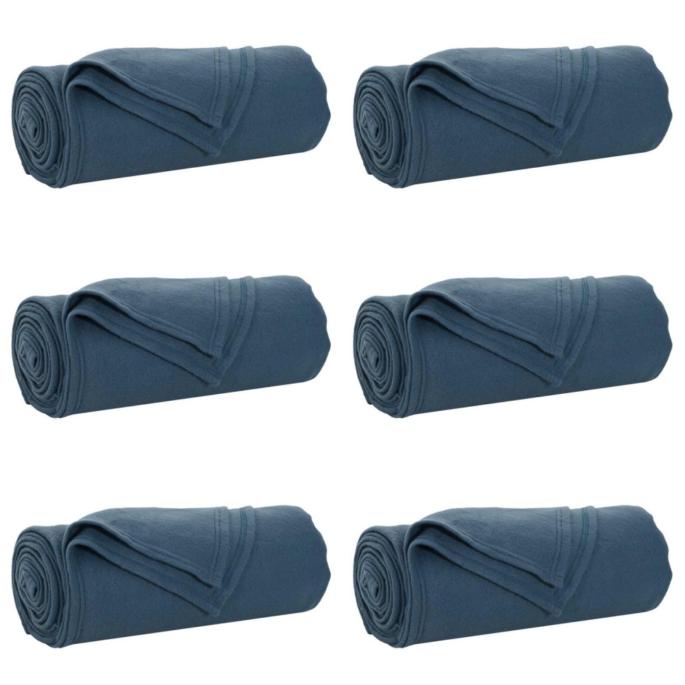 vidaXL Ριχτάρια 6 τμχ. Σκούρο μπλε 240 x 220 cm 4.49 kg Μαλλί