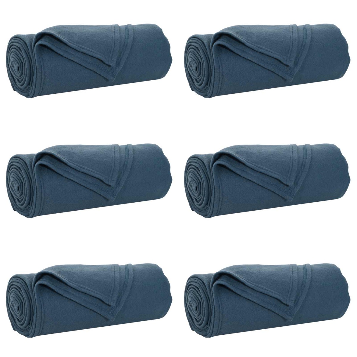 vidaXL Ριχτάρια 6 τμχ. Σκούρο μπλε 240 x 220 cm 4.49 kg Μαλλί