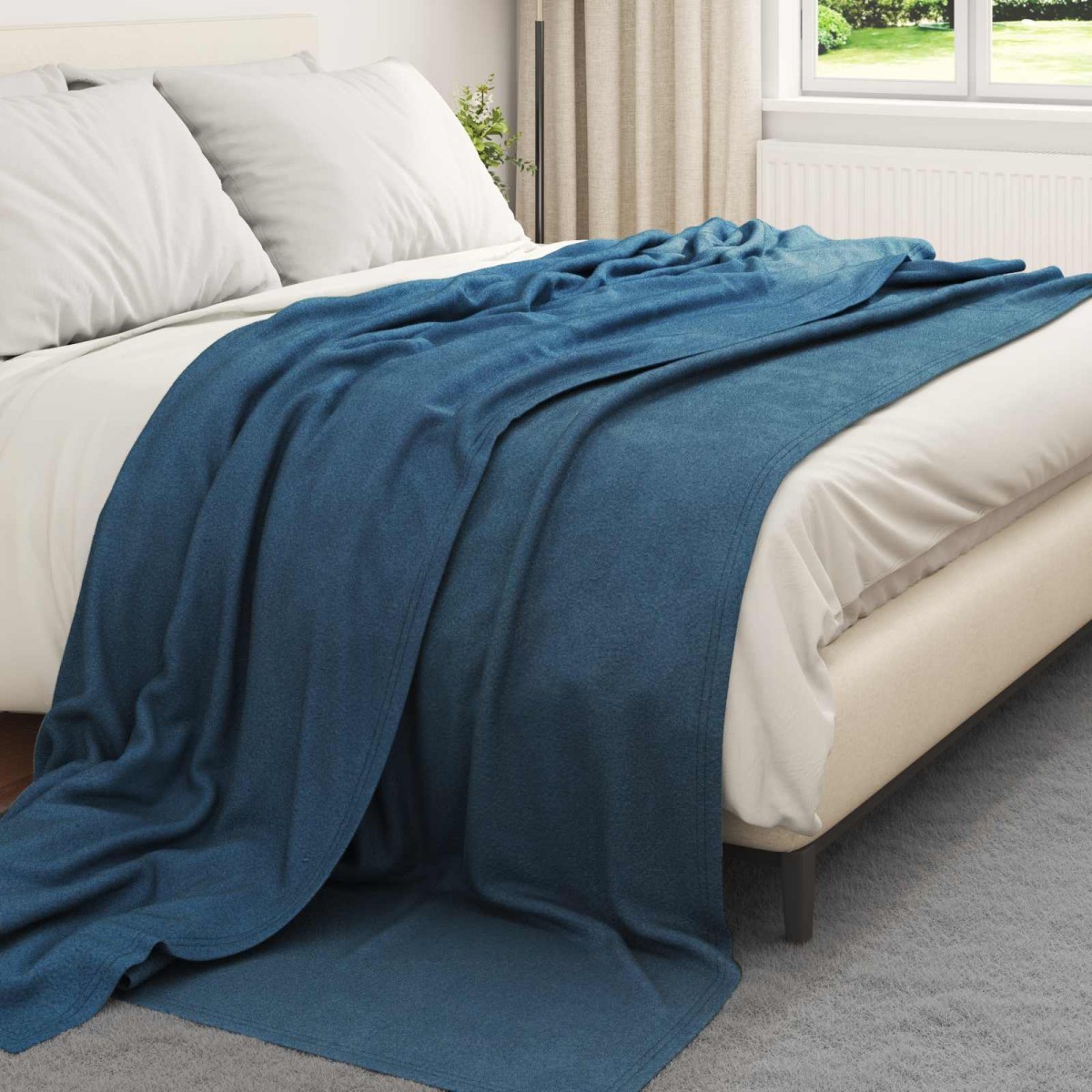 vidaXL Ριχτάρια 6 τμχ. Σκούρο μπλε 240 x 220 cm 4.49 kg Μαλλί