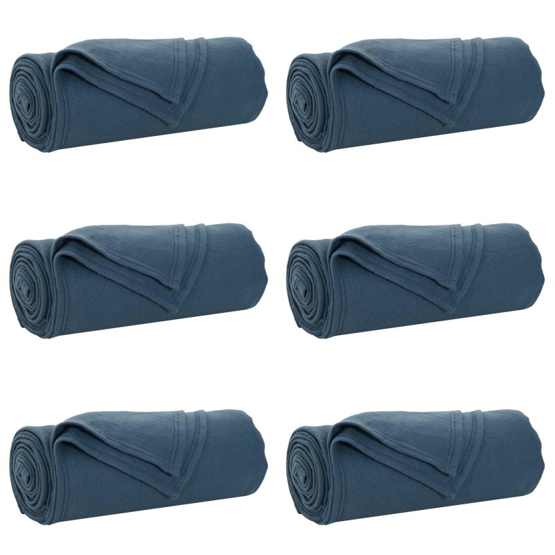 vidaXL Ριχτάρια 6 τμχ. Σκούρο μπλε 270 x 240 cm 5.38 kg Μαλλί