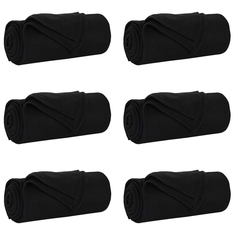 vidaXL Ριχτάρια 6 τμχ. Μαύρο 240 x 220 cm 4.28 kg Μαλλί