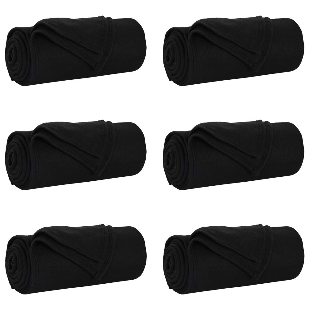 vidaXL Ριχτάρια 6 τμχ. Μαύρο 270 x 240 cm 5.08 kg Μαλλί