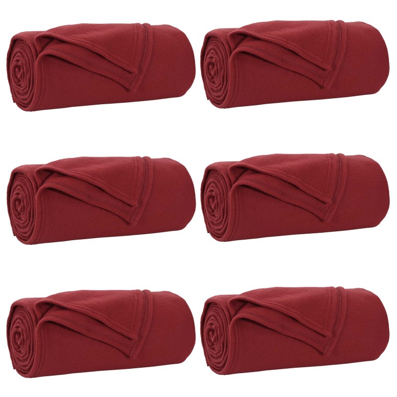 vidaXL Ριχτάρια 6 τμχ. Βεραμάν Κόκκινο 200 x 150 cm 2.52 kg Μαλλί
