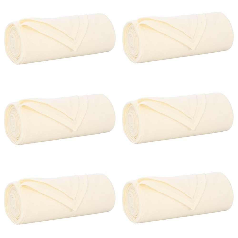 vidaXL Ριχτάρια 6 τμχ. Κρεμ 240 x 220 cm 4.28 kg Μαλλί