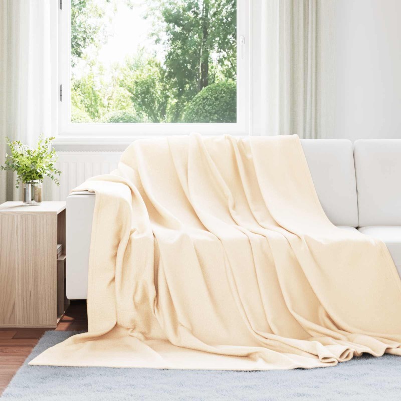 vidaXL Ριχτάρια 6 τμχ. Κρεμ 240 x 220 cm 4.28 kg Μαλλί
