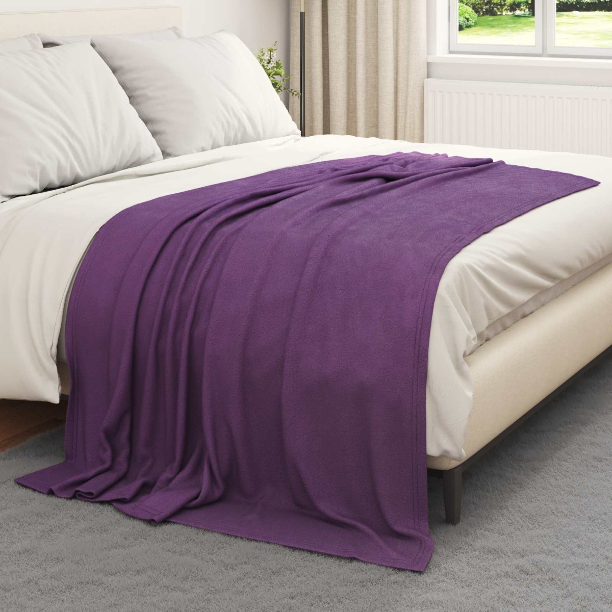 vidaXL Ριχτάρια 6 τμχ. Μοβ 200 x 150 cm 2.61 kg Μαλλί