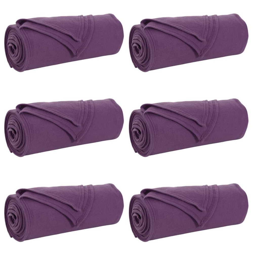 vidaXL Ριχτάρια 6 τμχ. Μοβ 240 x 220 cm 4.28 kg Μαλλί