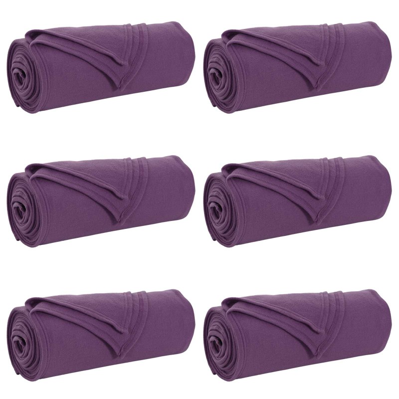 vidaXL Ριχτάρια 6 τμχ. Μοβ 240 x 220 cm 4.28 kg Μαλλί