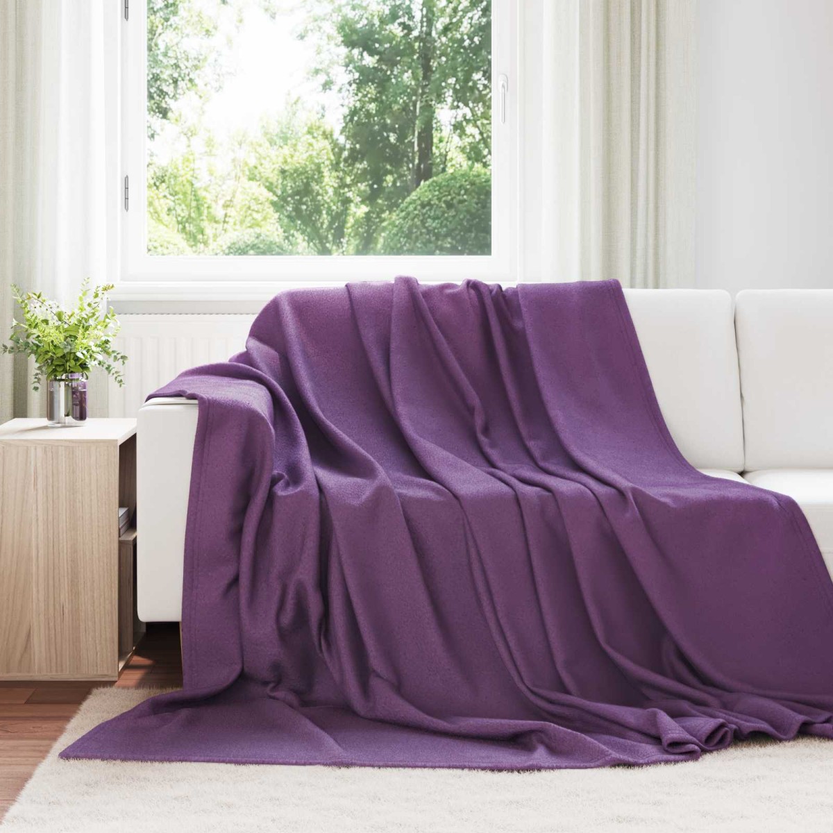 vidaXL Ριχτάρια 6 τμχ. Μοβ 240 x 220 cm 4.28 kg Μαλλί