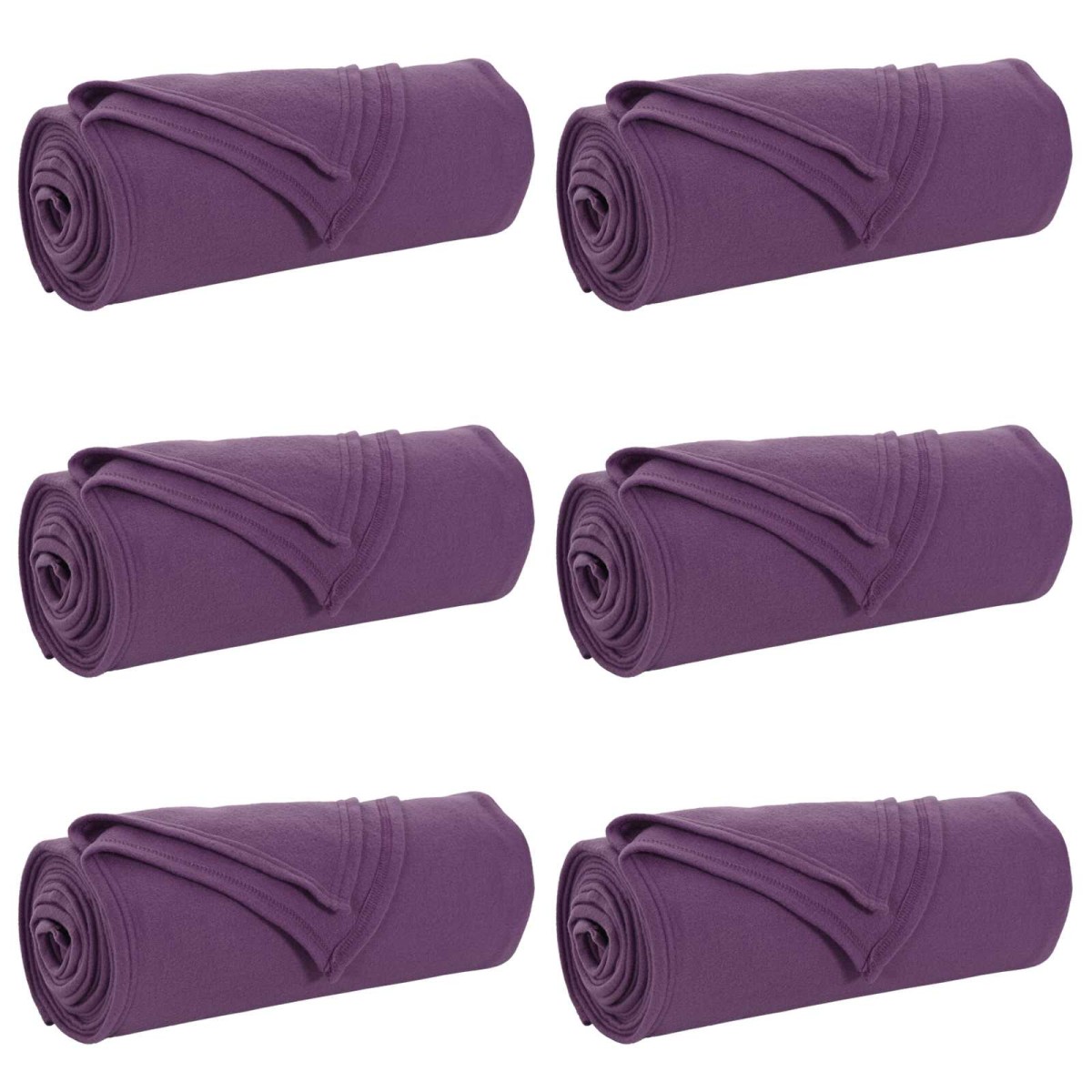 vidaXL Ριχτάρια 6 τμχ. Μοβ 270 x 240 cm 5.44 kg Μαλλί