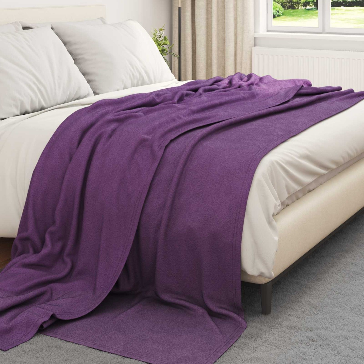 vidaXL Ριχτάρια 6 τμχ. Μοβ 270 x 240 cm 5.44 kg Μαλλί