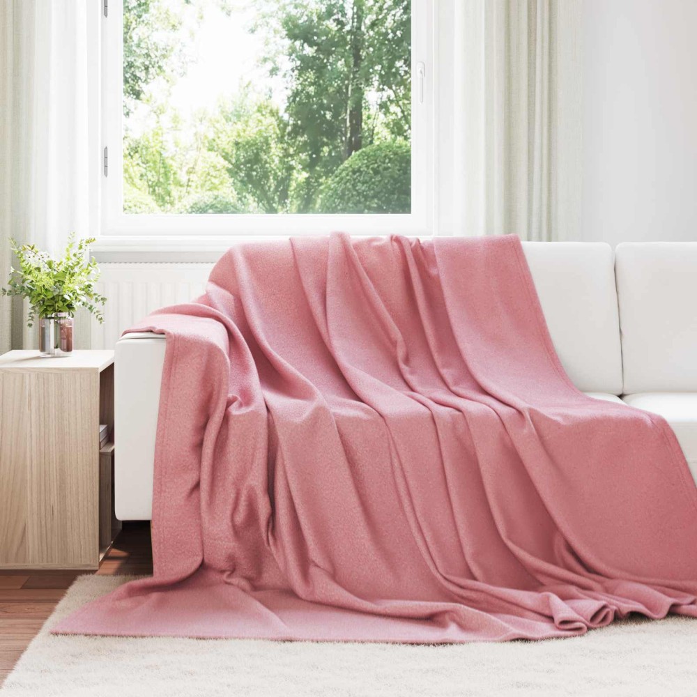 vidaXL Ριχτάρια 6 τμχ. Ροζ 240 x 220 cm 4.44 kg Μαλλί