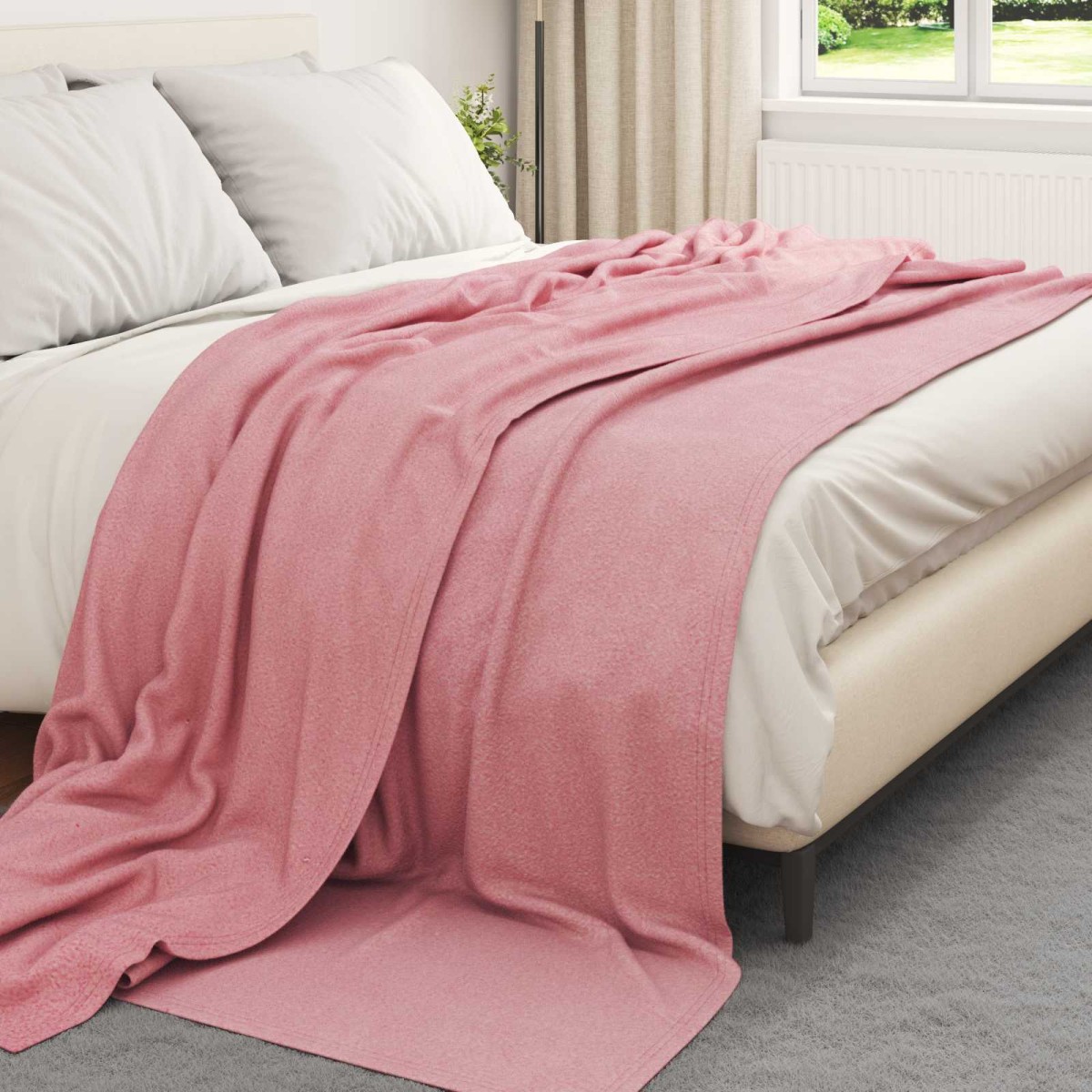 vidaXL Ριχτάρια 6 τμχ. Ροζ 240 x 220 cm 4.44 kg Μαλλί