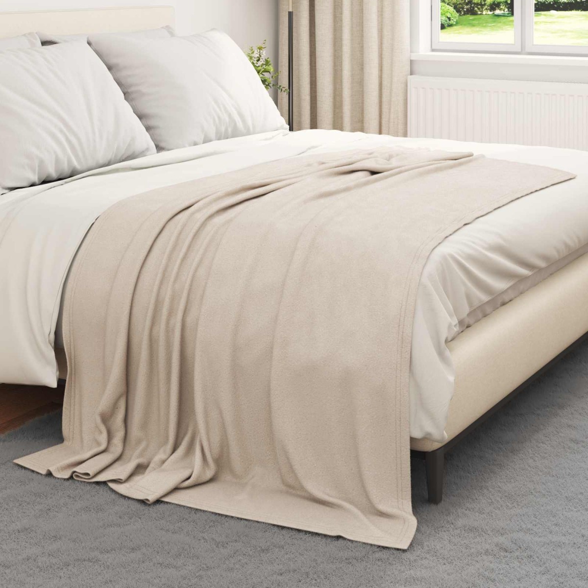 vidaXL Ριχτάρια 24 τμχ. Μπεζ 200 x 150 cm 10.41 kg Μαλλί
