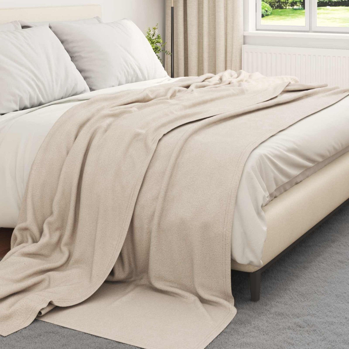 vidaXL Ριχτάρια 24 τμχ. Μπεζ 270 x 240 cm 21.77 kg Μαλλί