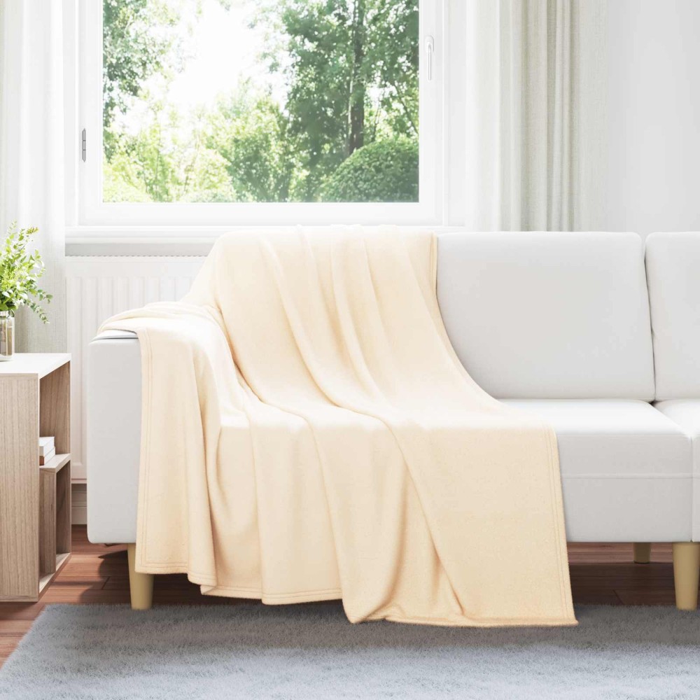vidaXL Ριχτάρια 24 τμχ. Κρεμ 200 x 150 cm 10.08 kg Μαλλί