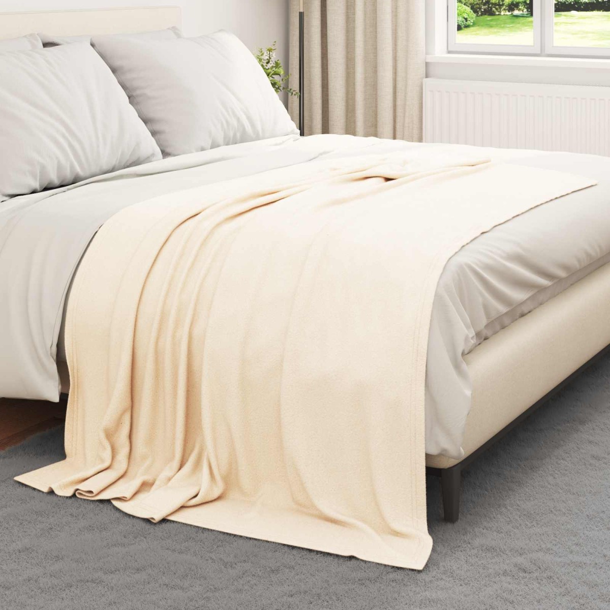 vidaXL Ριχτάρια 24 τμχ. Κρεμ 200 x 150 cm 10.08 kg Μαλλί