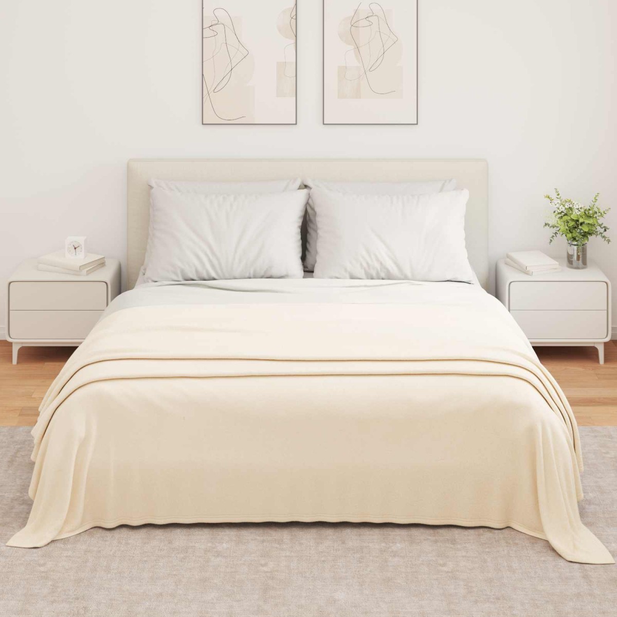 vidaXL Ριχτάρι Κρεμ 350 x 270 εκ. 1.3 kg Μαλλί