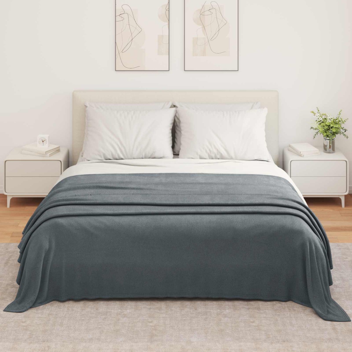 vidaXL Ριχτάρι Σκούρο Γκρι 350 x 270 εκ. 1.3 kg Μαλλί