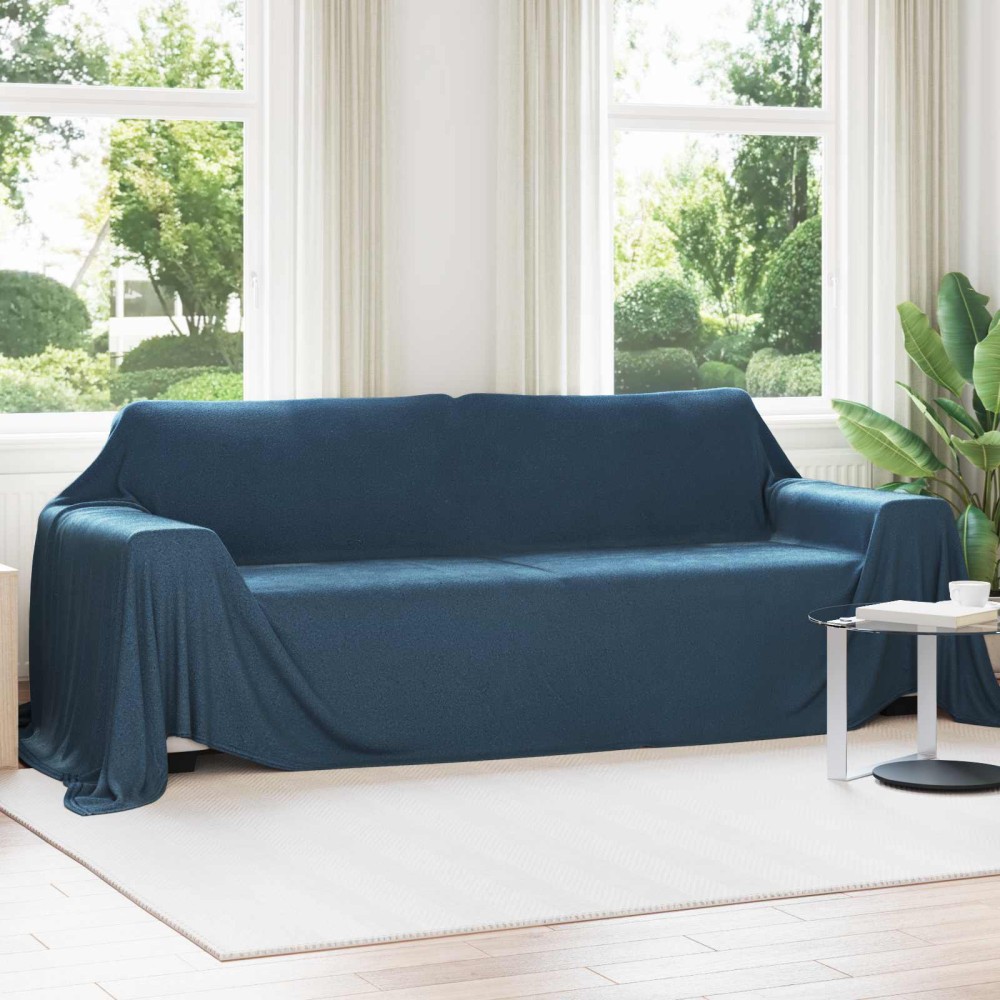 vidaXL Ριχτάρι Σκούρο μπλε 350 x 270 εκ. 1.3 kg Μαλλί