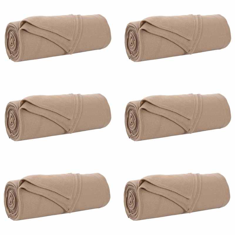 vidaXL Ριχτάρια 6 τμχ. Καμηλοπάρδαλη 210 x 140 εκ 2.48 kg Μαλλί