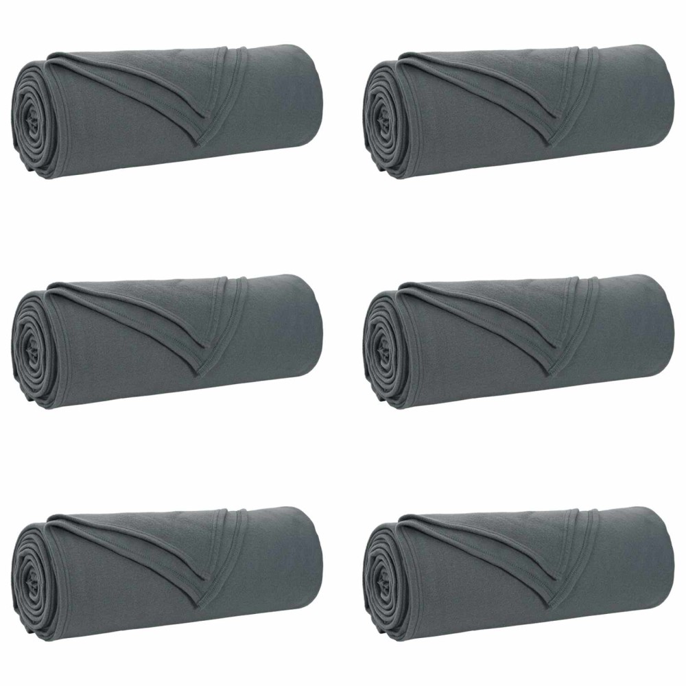 vidaXL Ριχτάρια 6 τμχ. Σκούρο Γκρι 210 x 140 εκ 2.56 kg Μαλλί
