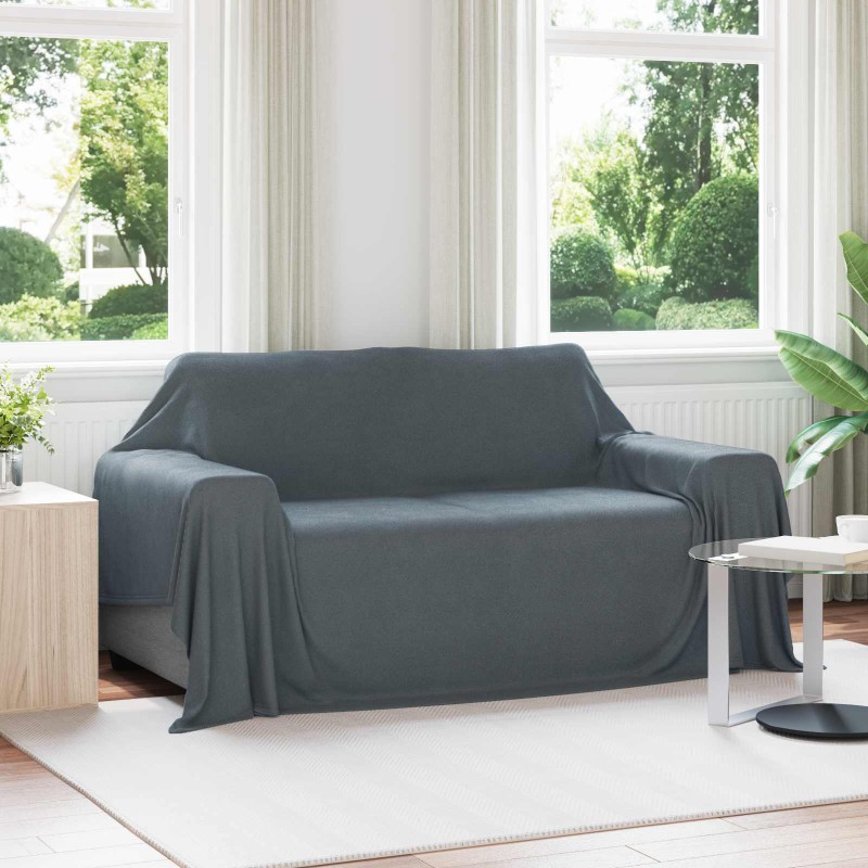 vidaXL Ριχτάρια 6 τμχ. Σκούρο Γκρι 280 x 210 εκ. 4.88 kg Μαλλί