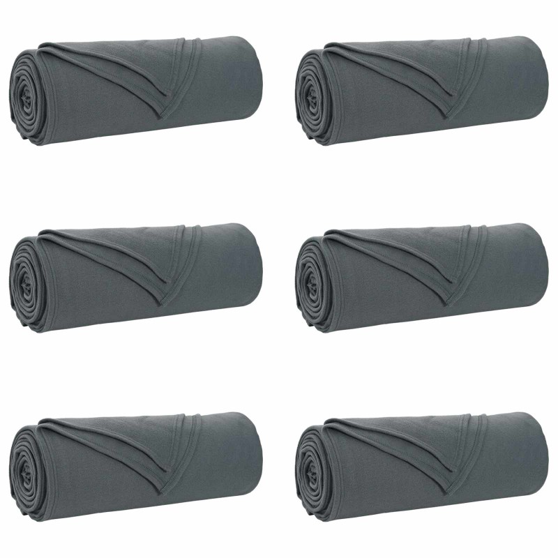 vidaXL Ριχτάρια 6 τμχ. Σκούρο Γκρι 350 x 270 εκ. 8.09 kg Μαλλί