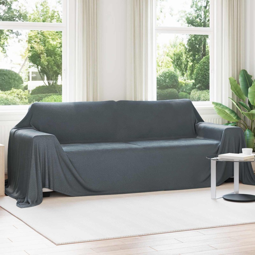 vidaXL Ριχτάρια 6 τμχ. Σκούρο Γκρι 350 x 270 εκ. 8.09 kg Μαλλί