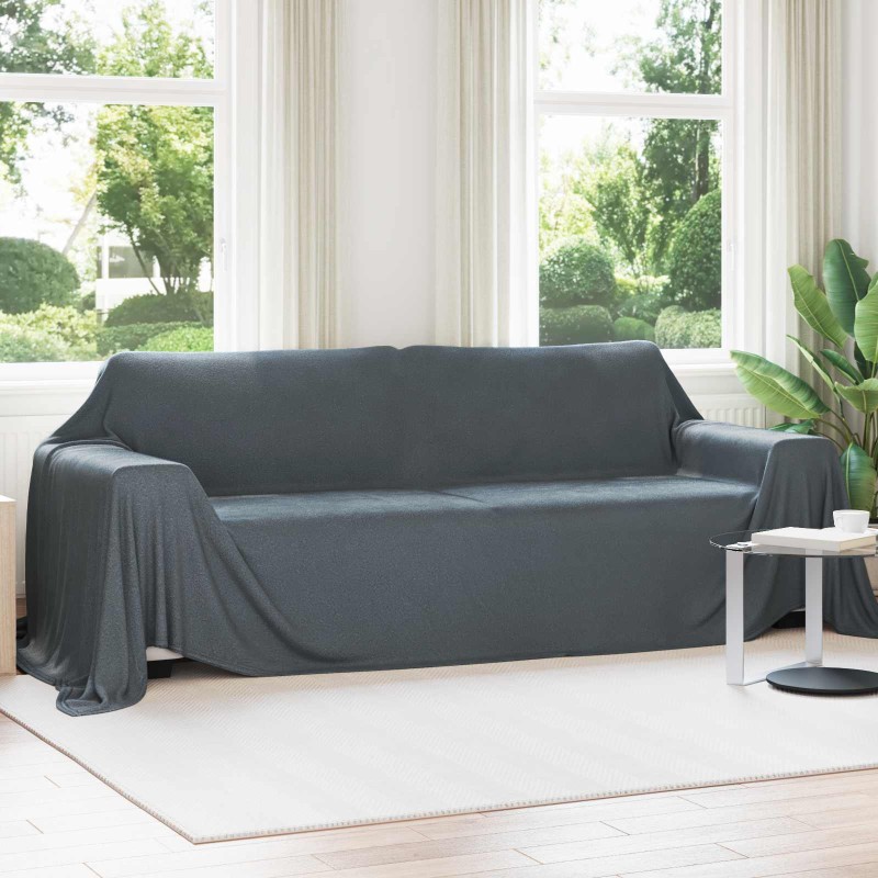 vidaXL Ριχτάρια 6 τμχ. Σκούρο Γκρι 350 x 270 εκ. 8.09 kg Μαλλί