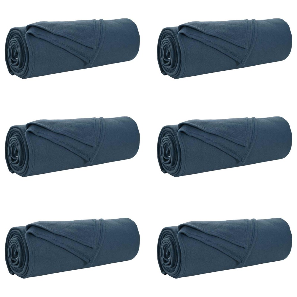 vidaXL Ριχτάρια 6 τμχ. Σκούρο μπλε 210 x 140 εκ 2.44 kg Μαλλί