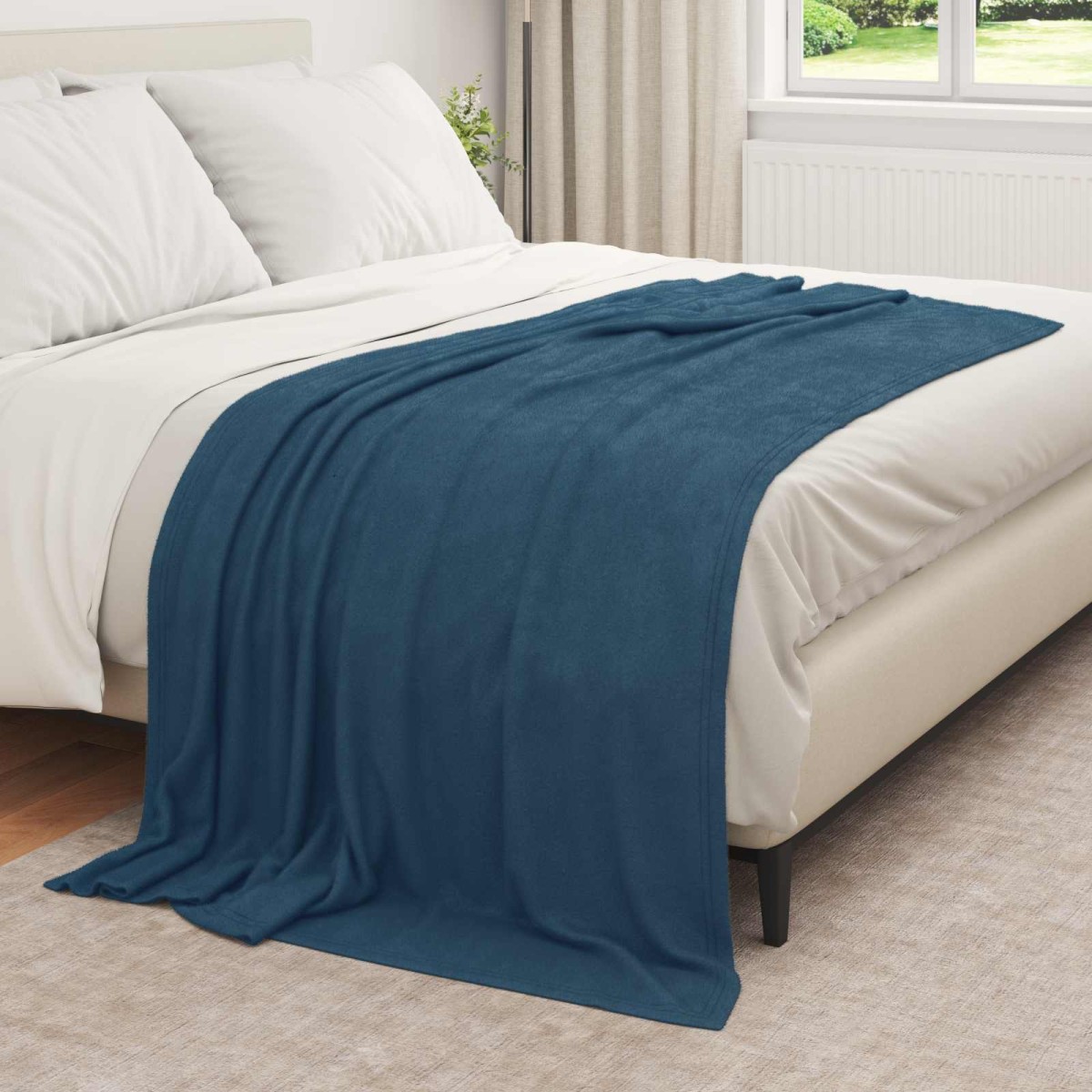vidaXL Ριχτάρια 6 τμχ. Σκούρο μπλε 210 x 140 εκ 2.44 kg Μαλλί