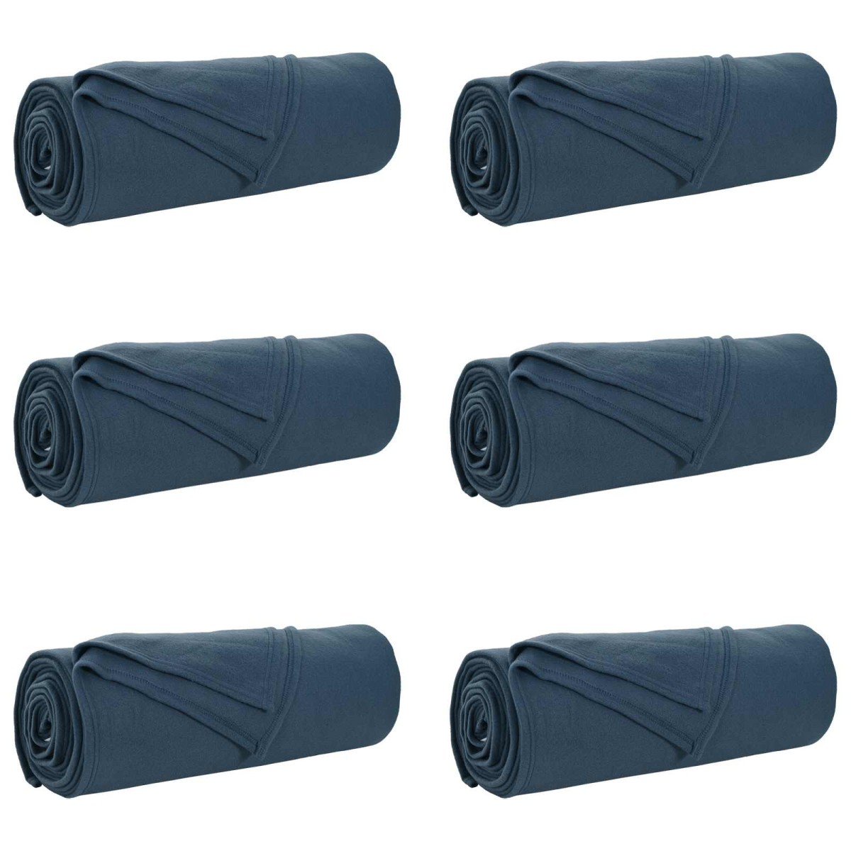 vidaXL Ριχτάρια 6 τμχ. Σκούρο μπλε 280 x 210 εκ. 4.74 kg Μαλλί