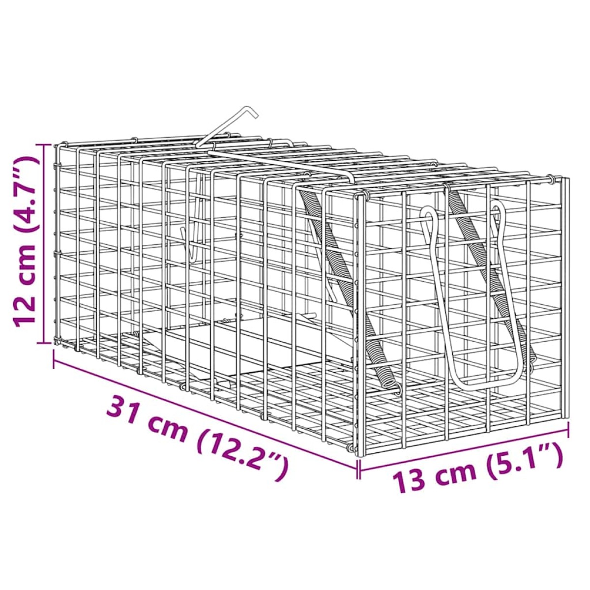 vidaXL Παγίδα Ζώων Πράσινο 31 x 13 x 12 εκ. Ατσάλι