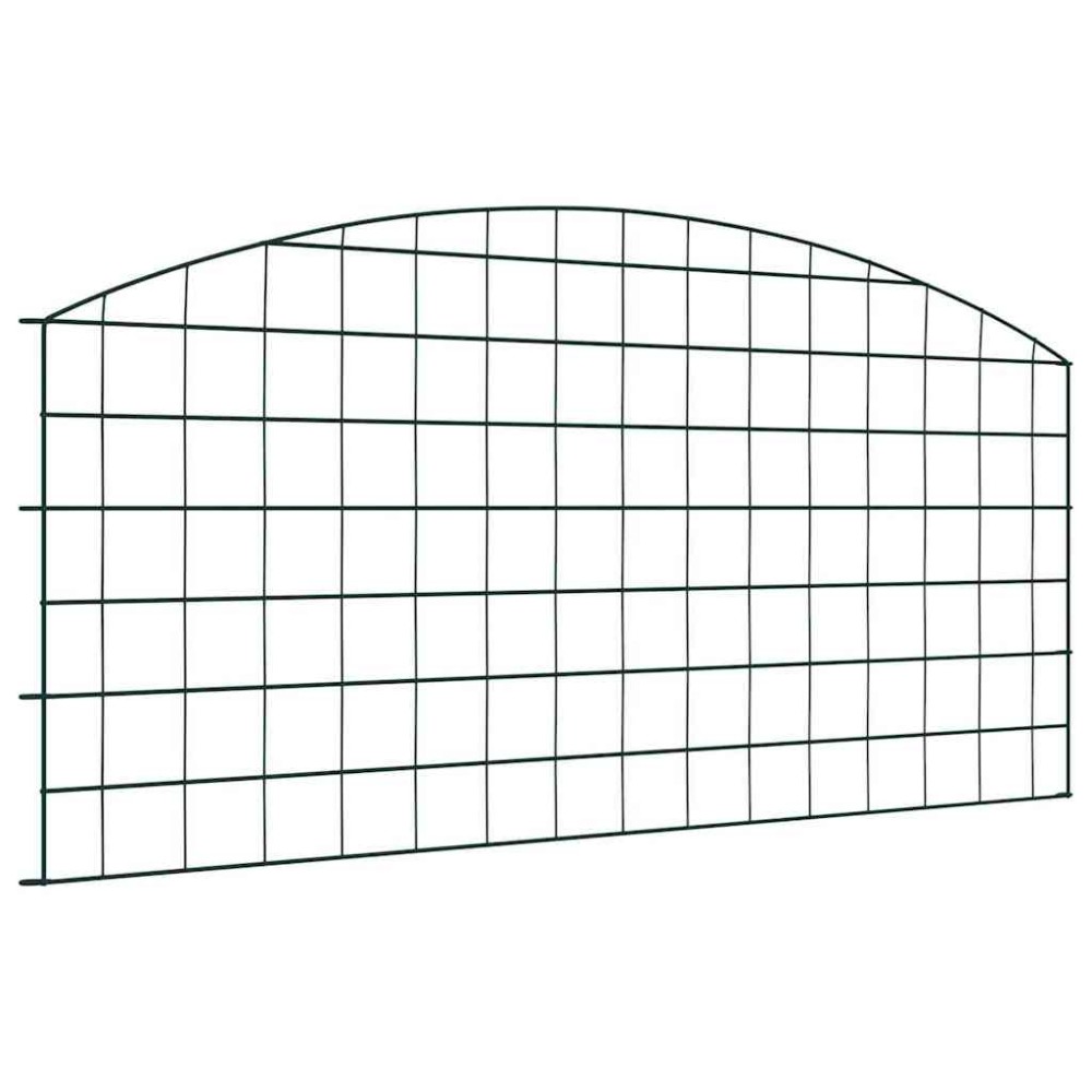 vidaXL Σετ φράχτη για λιμνούλες 5 τμχ. 100 x 50 cm Ατσάλι Πράσινο
