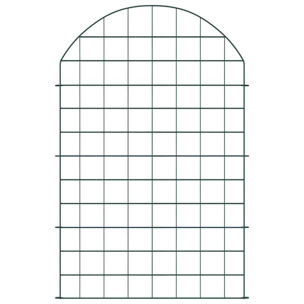 vidaXL Σετ φράχτη για λιμνούλες 8 τμχ. 50 x 80 cm Ατσάλι Πράσινο