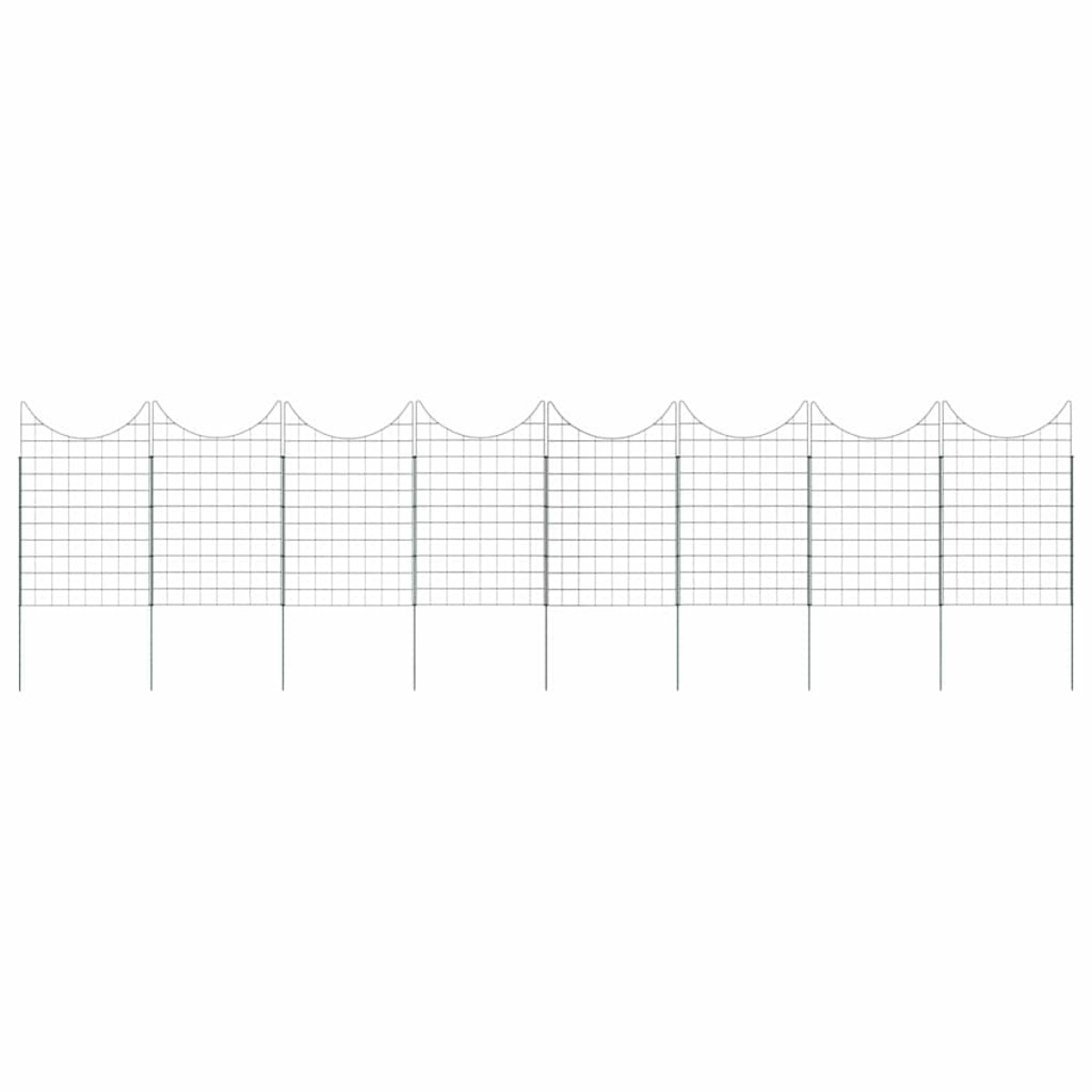 vidaXL Σετ φράχτη για λιμνούλες 8 τμχ. 50 x 80 cm Ατσάλι Πράσινο