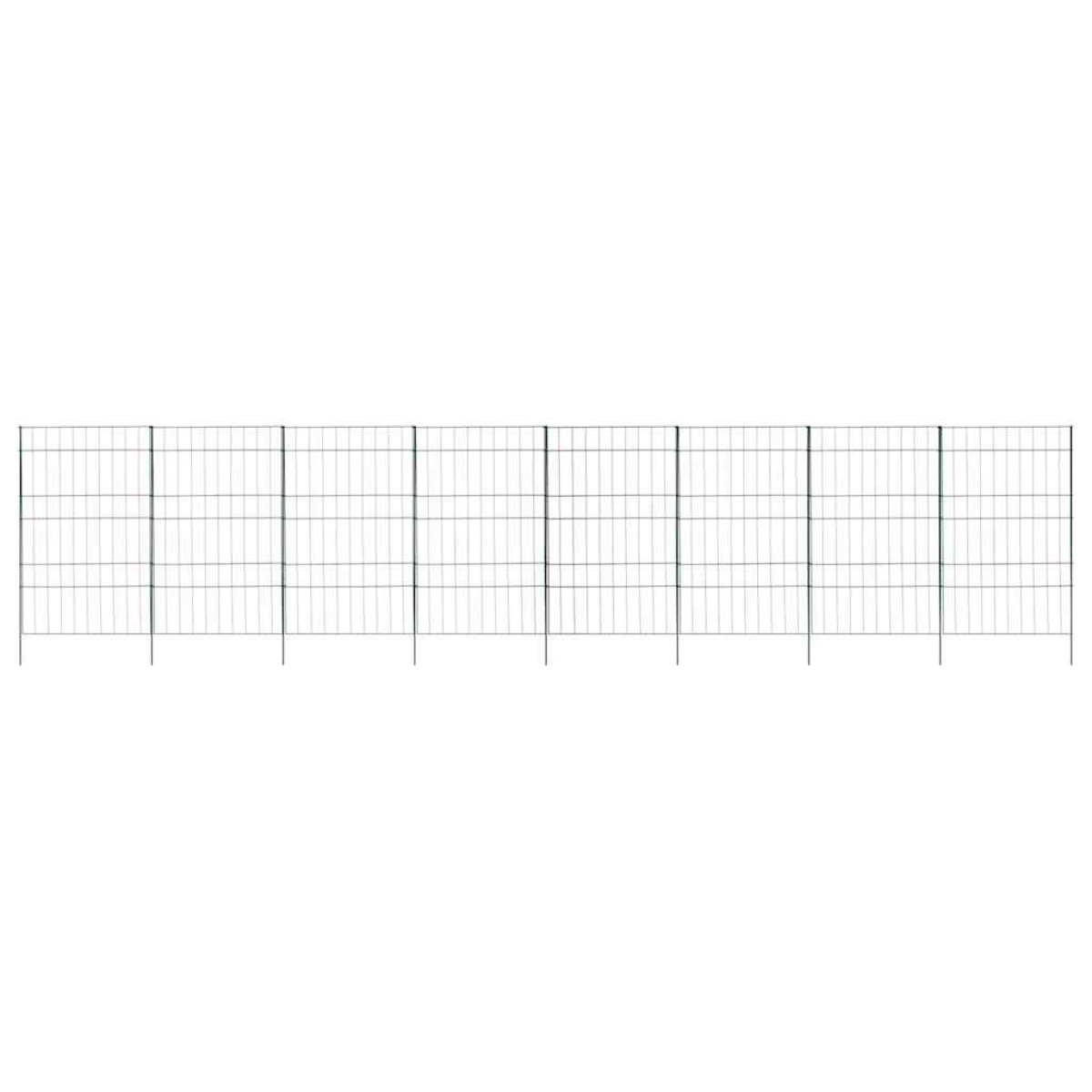 vidaXL Σετ φράχτη για λιμνούλες 8 τμχ. 50 x 80 cm Ατσάλι Πράσινο