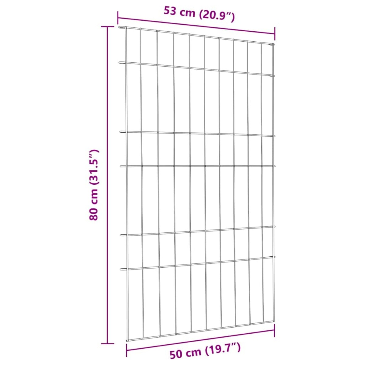 vidaXL Σετ φράχτη για λιμνούλες 8 τμχ. 50 x 80 cm Ατσάλι Πράσινο