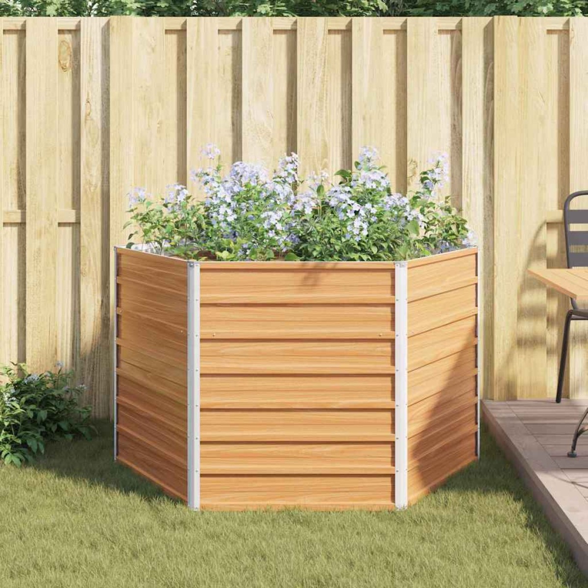 vidaXL Υψωμένο Κρεβάτι Κήπου Ανοιχτό καφέ 129 x 129 x 77 cm