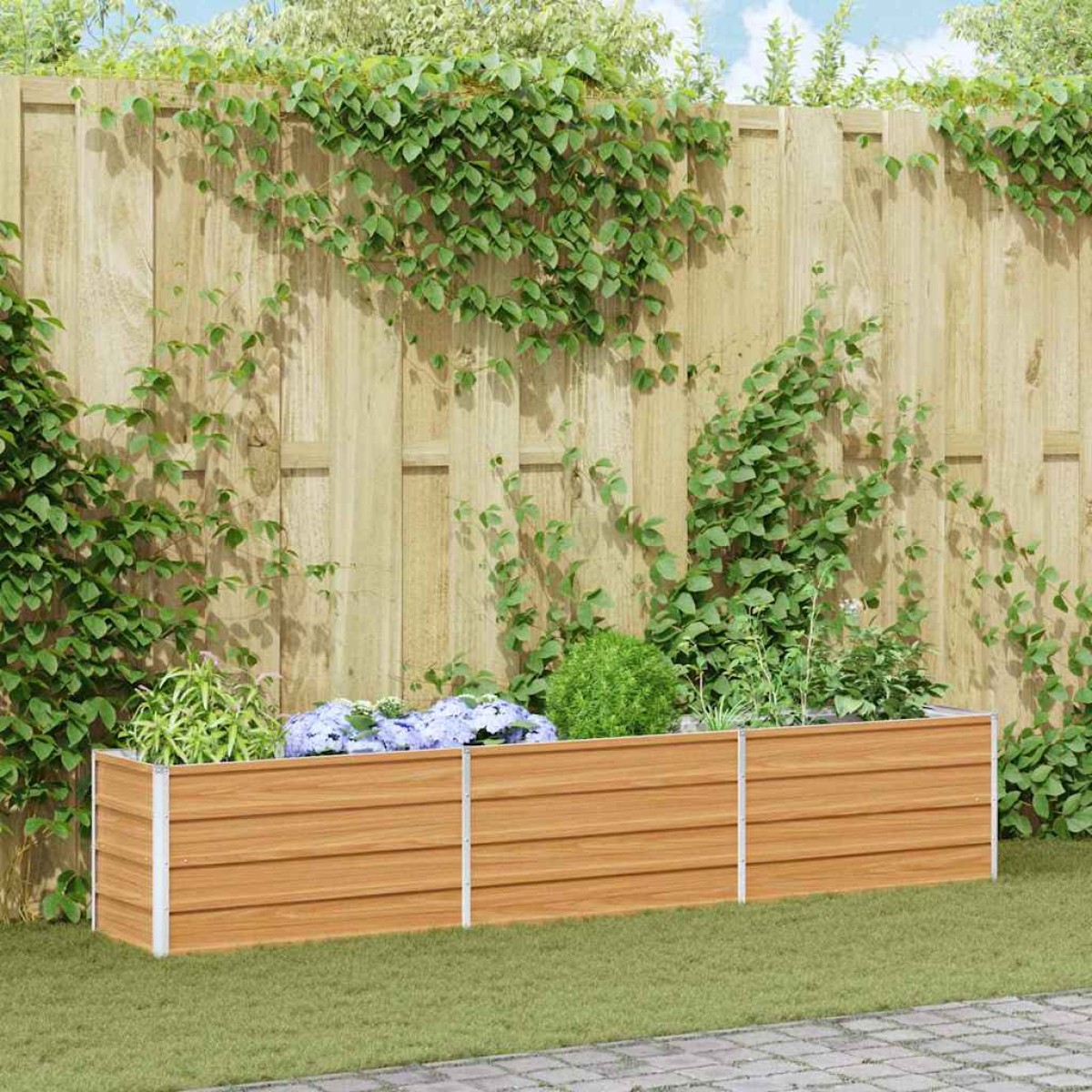 vidaXL Υπερυψωμένη Ζαρντινιέρα Ανοιχτό καφέ 240 x 40 x 45 cm