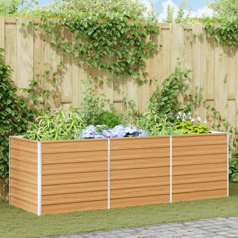 vidaXL Υπερυψωμένη Ζαρντινιέρα Ανοιχτό καφέ 240 x 80 x 77 cm