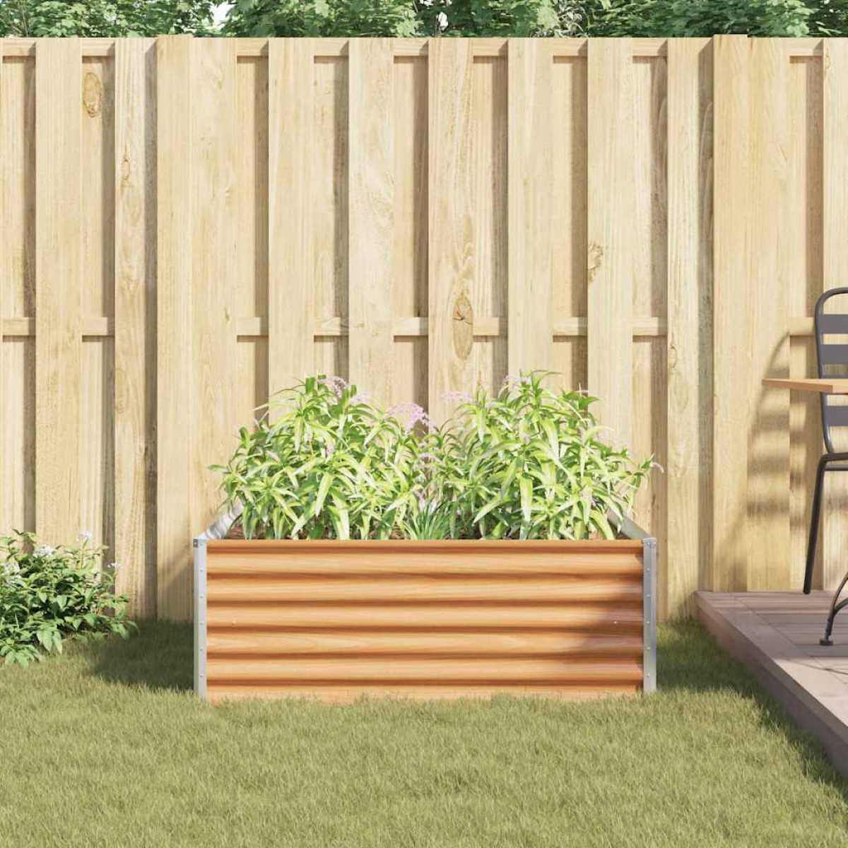 vidaXL Υπερυψωμένη Ζαρντινιέρα 98 x 100 x 36 εκ. Επικαλυμμένος Χάλυβας