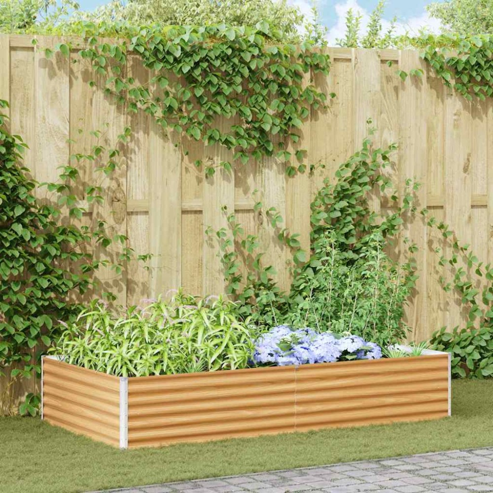 vidaXL Υπερυψωμένη Ζαρντινιέρα 195 x 100 x 36 εκ Επικαλυμμένος Χάλυβας