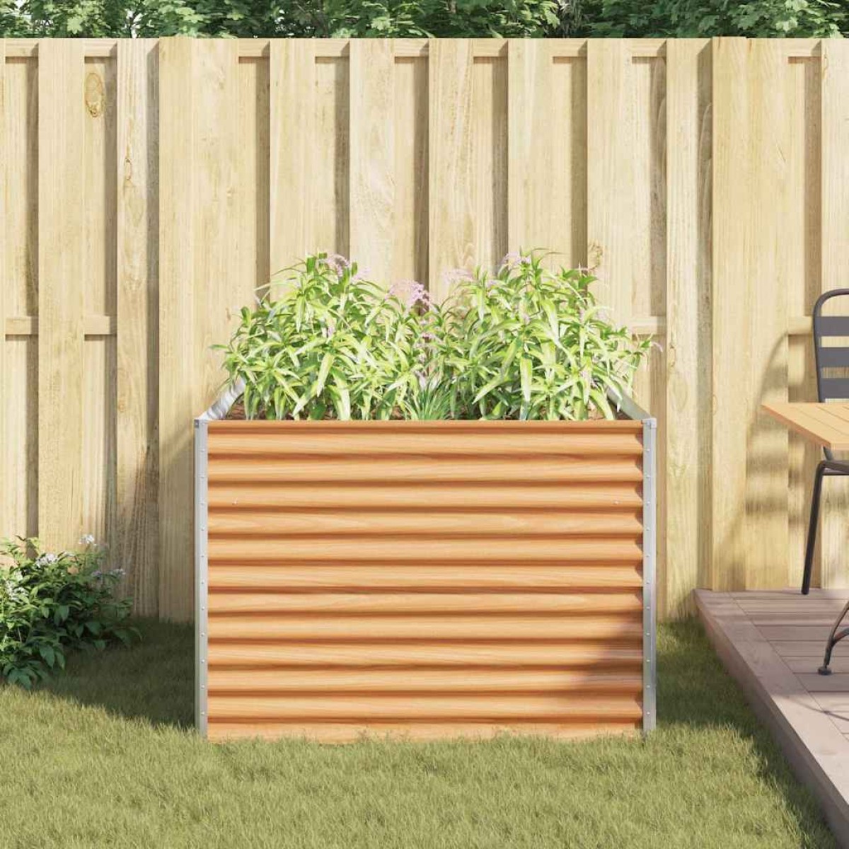 vidaXL Υπερυψωμένη Ζαρντινιέρα 98 x 100 x 68 εκ. Επικαλυμμένος Χάλυβας