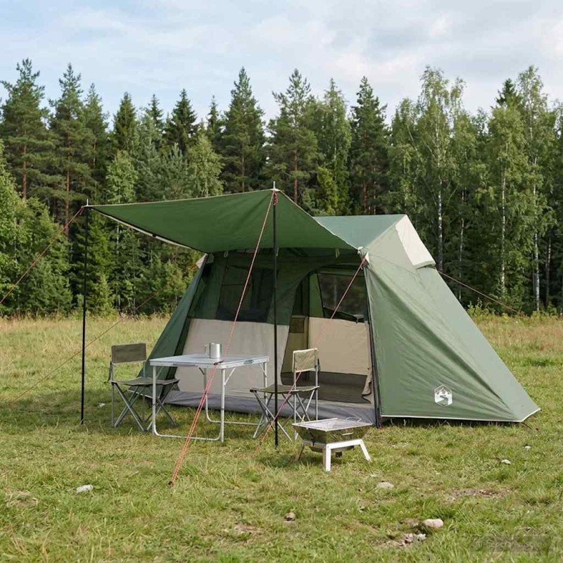 vidaXL Σκηνή τούνελ Πράσινο 475 x 220 x 192 εκ.