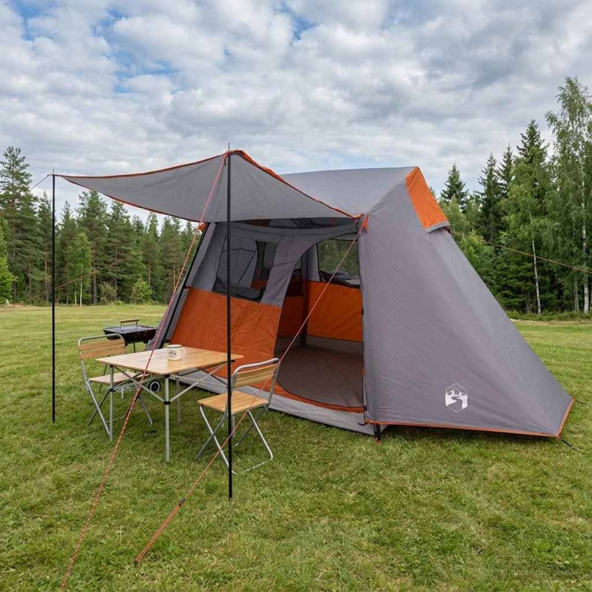 vidaXL Σκηνή τούνελ Γκρι και Πορτοκαλί 475 x 220 x 192 εκ.