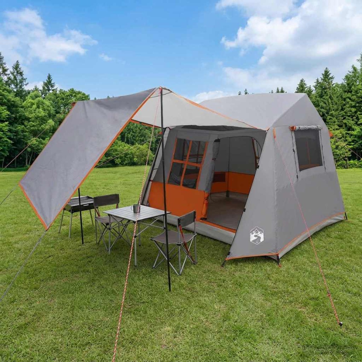 vidaXL Σκηνή τούνελ Γκρι και Πορτοκαλί 275 x 240 x 200 cm